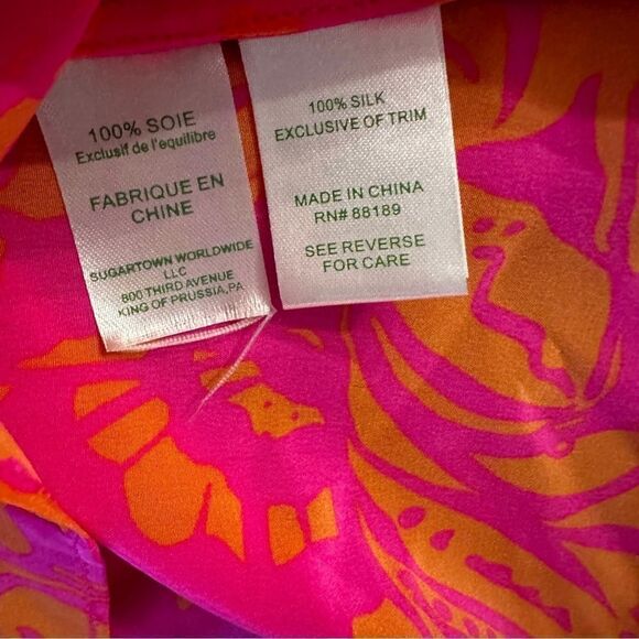 Lilly Pulitzer Finn Silk Halter Tank Top Seaesta Pink New - Picture 6 of 7